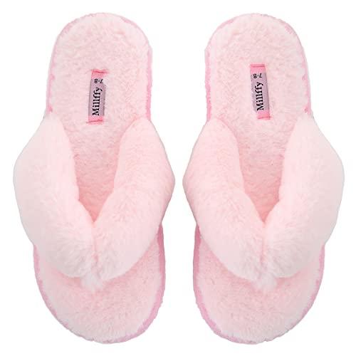【並行輸入品】Kathyland girls fluffy flip flop slippers for women indoor outdo_7