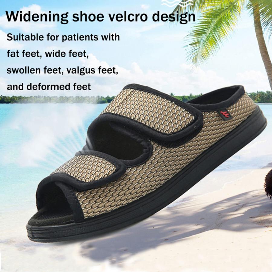 【並行輸入品】gaoxiao Diabetic Shoes for Women with Swollen Feet, Open Toe Adjの画像