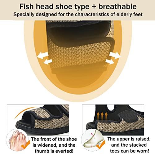 【並行輸入品】gaoxiao Diabetic Shoes for Women with Swollen Feet, Open Toe Adjの画像