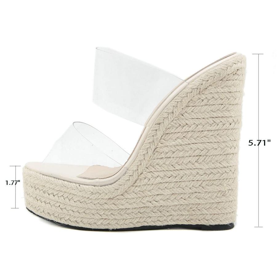 【並行輸入品】UniqueStride Womens Espadrille Platform Wedges Heels Sandals Extの画像