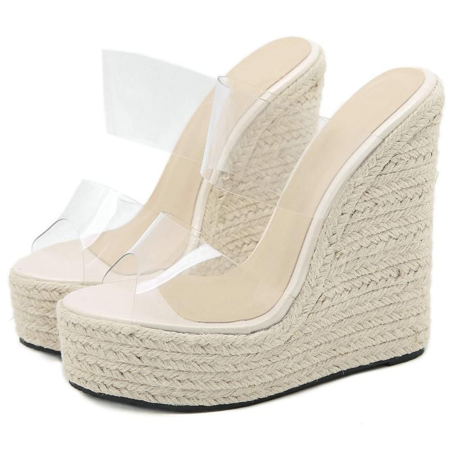 【並行輸入品】UniqueStride Womens Espadrille Platform Wedges Heels Sandals Extの画像