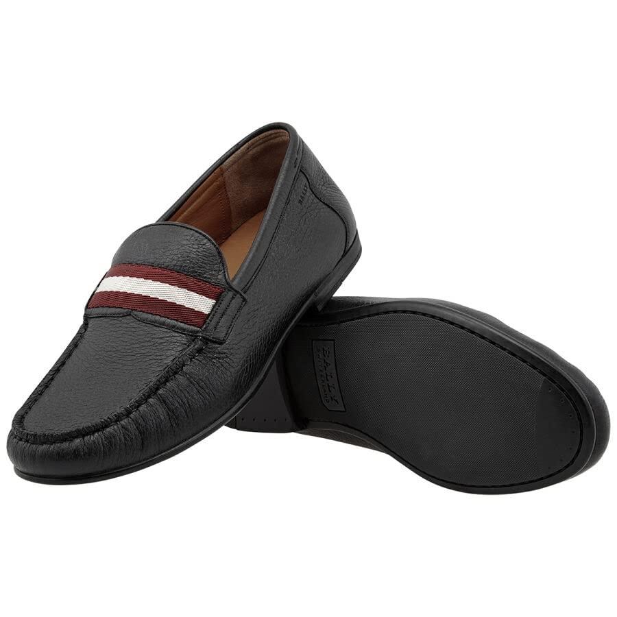 【並行輸入品】Bally Crokett Men's 6228362 Black Leather Loafers US 11.5の画像