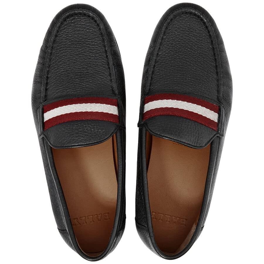 【並行輸入品】Bally Crokett Men's 6228362 Black Leather Loafers US 11.5の画像