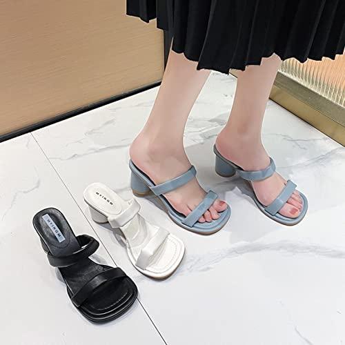 【並行輸入品】Women's Chunky Mid Heel Heeled Sandals Double Strap Slingback Laの画像