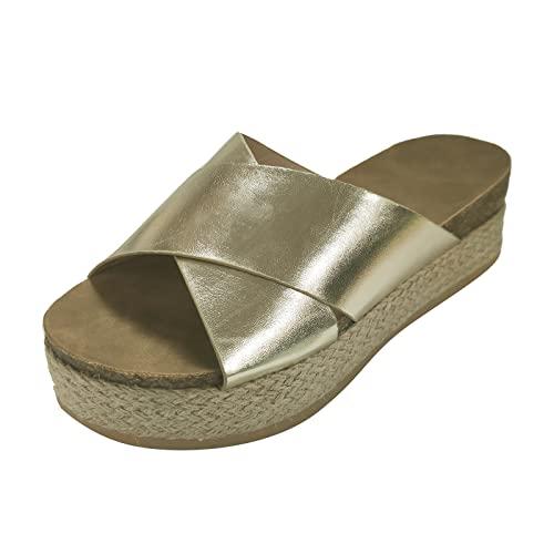 【並行輸入品】Aniywn Espadrilles Platform Slide Sandals for Women Slip on Open_1