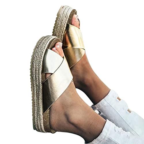 【並行輸入品】Aniywn Espadrilles Platform Slide Sandals for Women Slip on Open_7