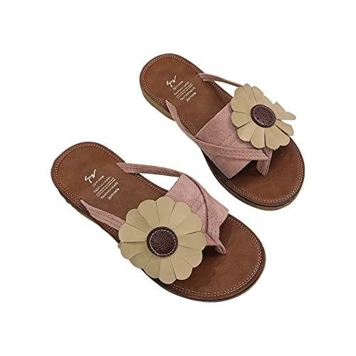 【並行輸入品】Women's Bohemian Flower Flip Flops Summer Beach Clip Toe Slidesの画像