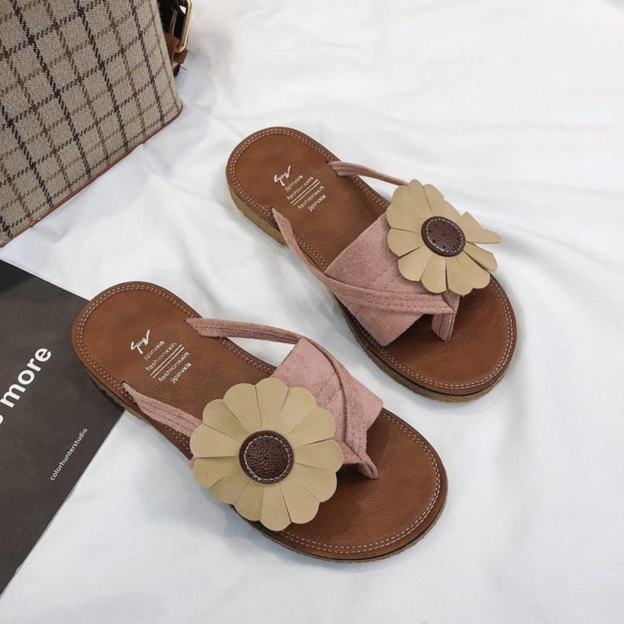 【並行輸入品】Women's Bohemian Flower Flip Flops Summer Beach Clip Toe Slidesの画像