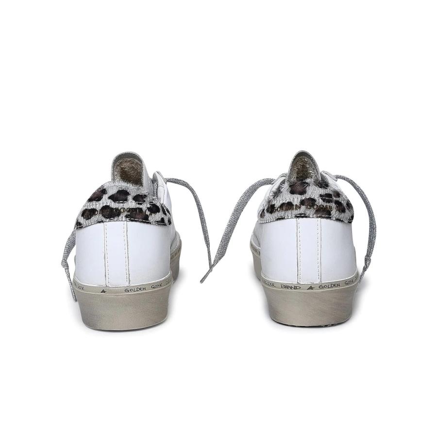 【並行輸入品】Golden Goose White Leather Hi Star Sneaker, White/Powder Blue/Leの画像