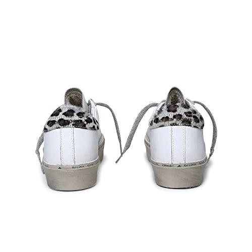 【並行輸入品】Golden Goose White Leather Hi Star Sneaker, White/Powder Blue/Leの画像