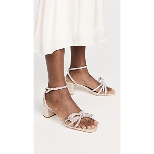 【並行輸入品】Loeffler Randall レディース Mikel レザーリボン ミッドヒールサンダル, カプチーノ, 9 Loefflerの画像