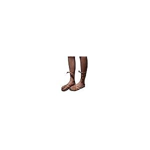 【並行輸入品】Roman Lace Up Sandals for Women Gladiator Strappy Clip Toe Flatの画像