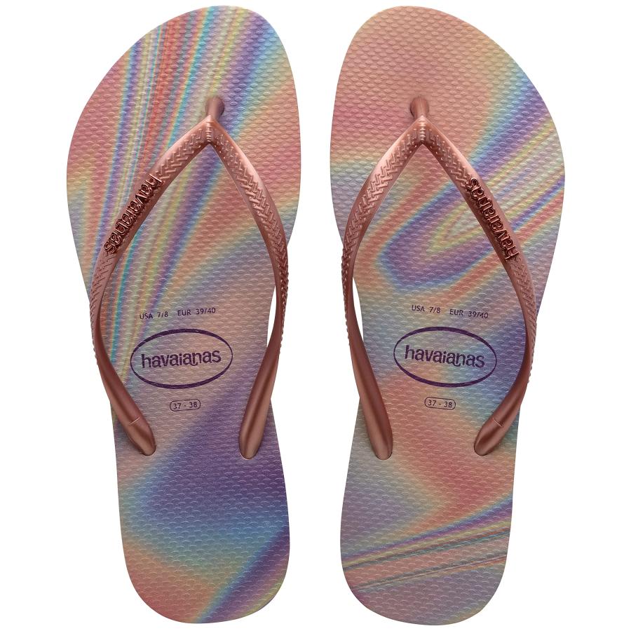 【並行輸入品】(ハワイアナス) Havaianas ビーチサンダル スリム 虹色, ライムグリーン, 9 10 Havaianas Slim I