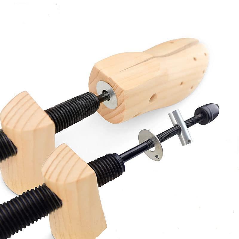 【並行輸入品】2個 2ウェイ木製調節可能シューズストレッチャー プロフェッショナルシューズエキスパンダー 1ペア 男女兼用 靴ブーツ， ブラウン_9