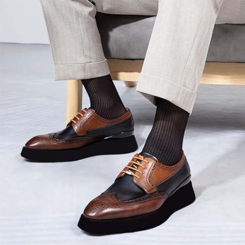 【並行輸入品】LEIZILEI Men's Dress Shoes Men's Oxford Shoes Genuine Leather Coの画像