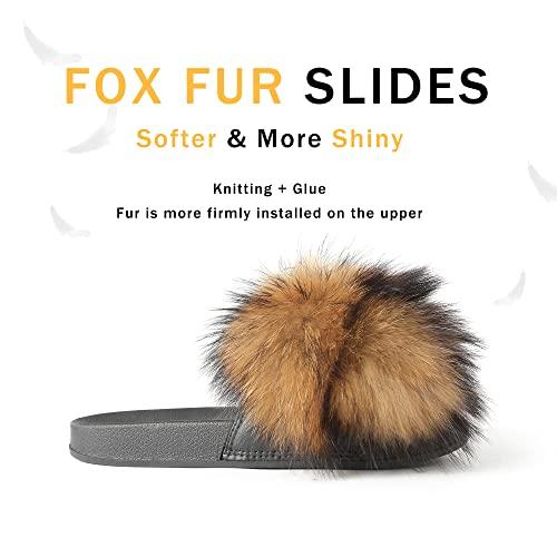 【並行輸入品】Fur Story Fur Slides Slippers Furry Fuzzy Slides Open Toe Fluffy_4