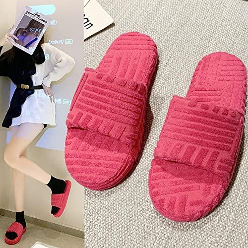 【並行輸入品】MEESLGOO 女性用ハウススリッパ ふわふわオープントゥ 快適なスリッポン レディース屋内屋外スリッパ 滑り止めフラットスライ_4