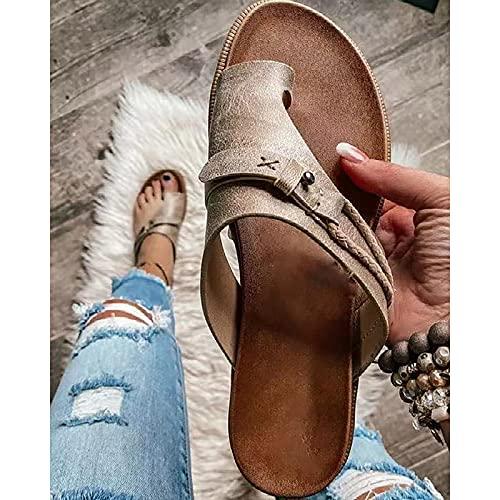 【並行輸入品】JEGULV Sandals Women Casual Summer Orthopedic Toe Slippers Sandaの画像