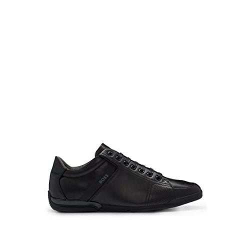 【並行輸入品】BOSS Mens Smooth Leather Trainers, Black, 14の画像