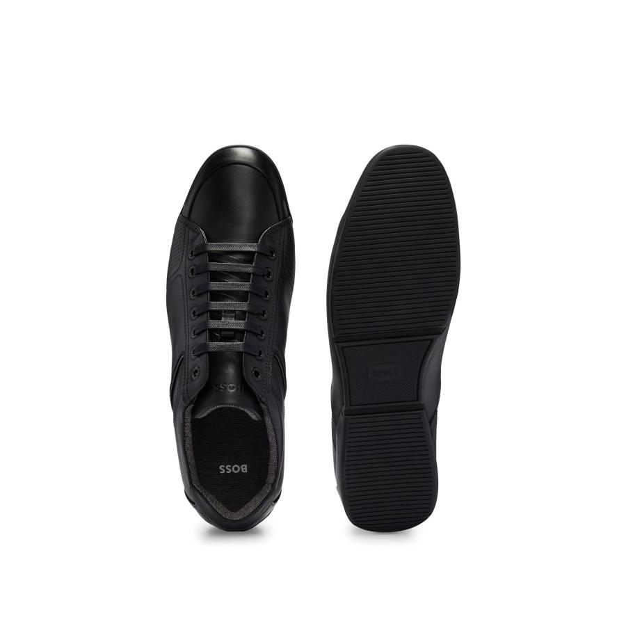 【並行輸入品】BOSS Mens Smooth Leather Trainers, Black, 14の画像