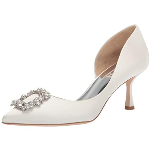 【並行輸入品】Badgley Mischka レディース ファビアパンプス, ソフトホワイトサテン, 6 Badgley Mischka Womの画像