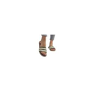 【並行輸入品】Slippers for Women Female Stripe Bohemia Flax Linen Flip Flops B_8