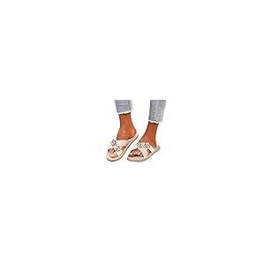 【並行輸入品】Sandals Women Ladies Flat Floral Flower Slippers Floral Beach Slの画像