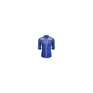 【並行輸入品】COOFANDY Men's Western Cowboy Embroidered Long Sleeve Button Dow_2