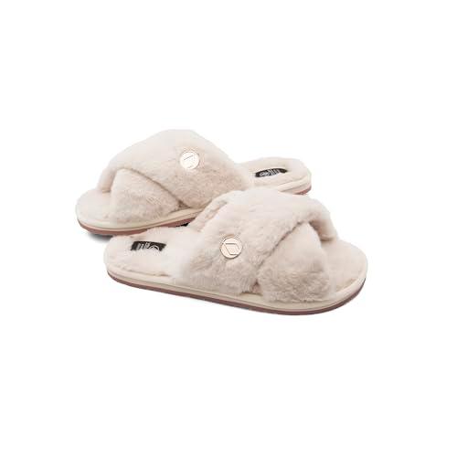【並行輸入品】[ヴォルコム] レディース スライドサンダル (フェイクファーフットベッド)[ W0812357 / LIL SLIP ] 快適の画像