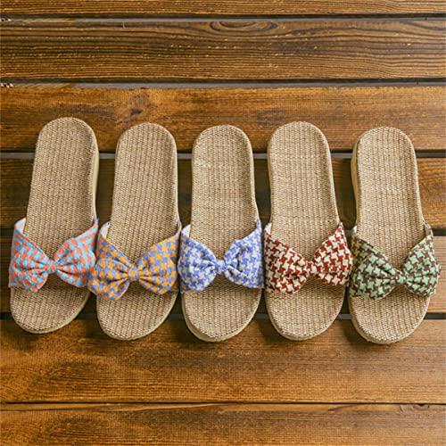 【並行輸入品】WYIKE Women's Indoor Cotton Linen Home Slippers Non Slip Casualの画像