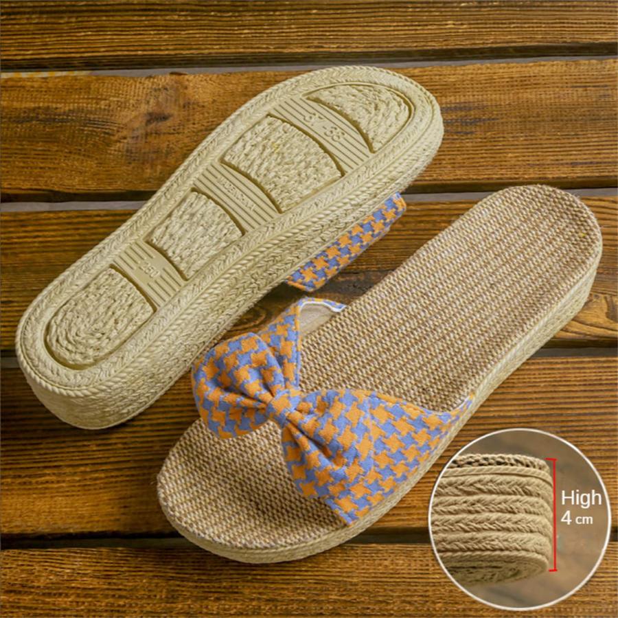 【並行輸入品】WYIKE Women's Indoor Cotton Linen Home Slippers Non Slip Casualの画像