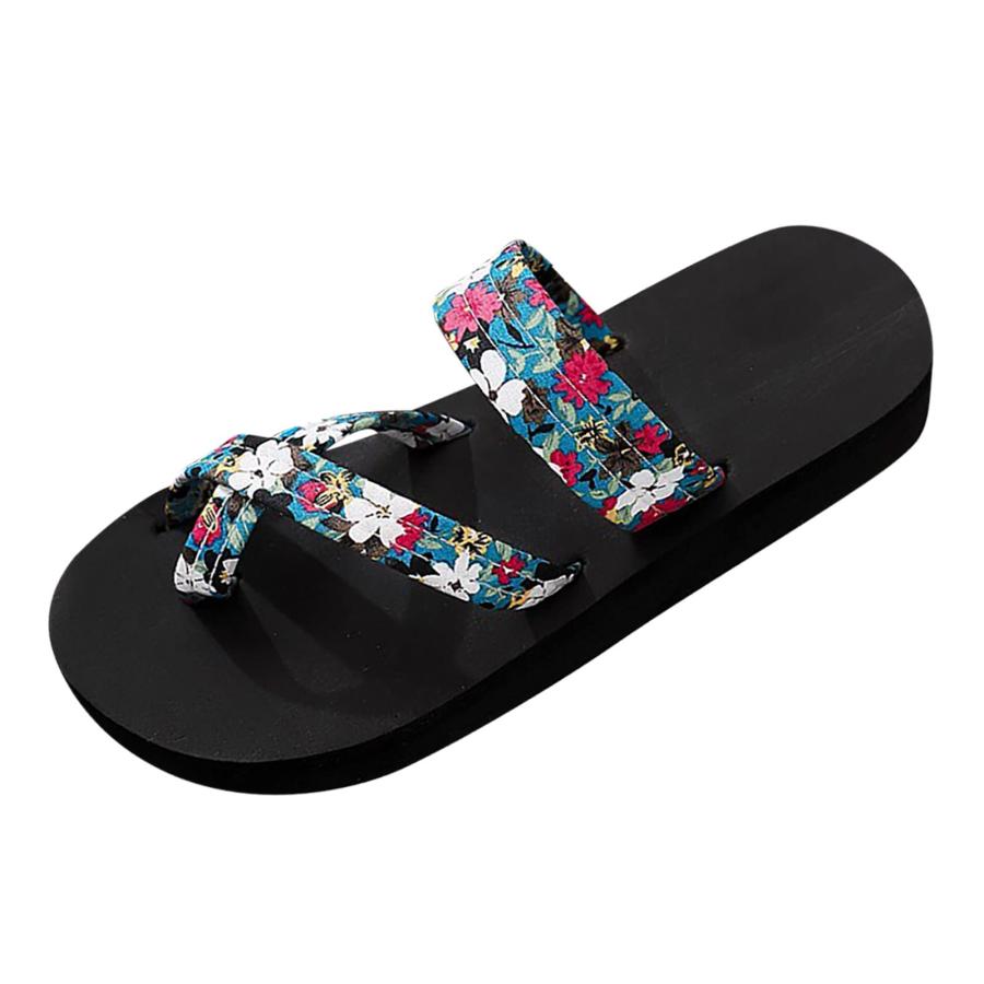 【並行輸入品】Women Floral Flip Flops Beach Flip Flops Fashion Slippers Thick_6