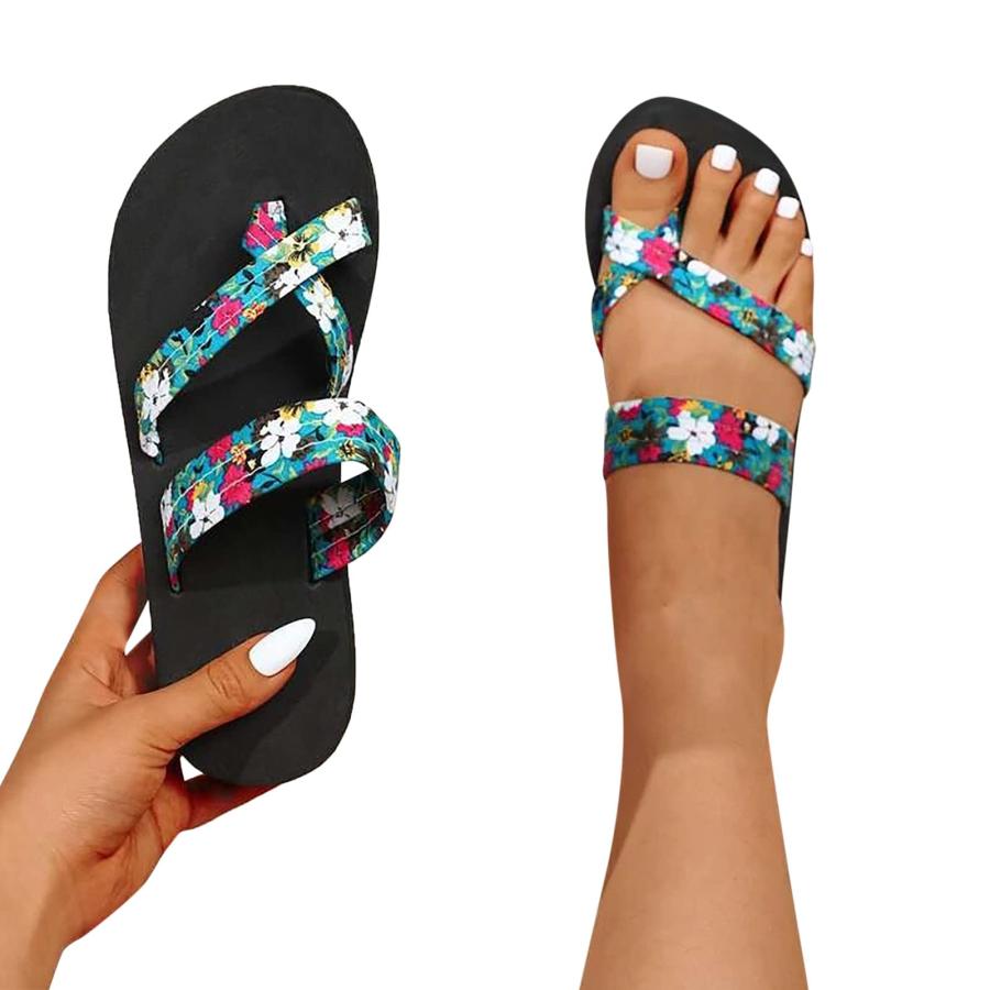 【並行輸入品】Women Floral Flip Flops Beach Flip Flops Fashion Slippers Thick_9