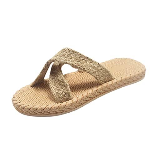 【並行輸入品】Women Woven Flip Summer and Sandals and Slippers Beach Spring Fl_1