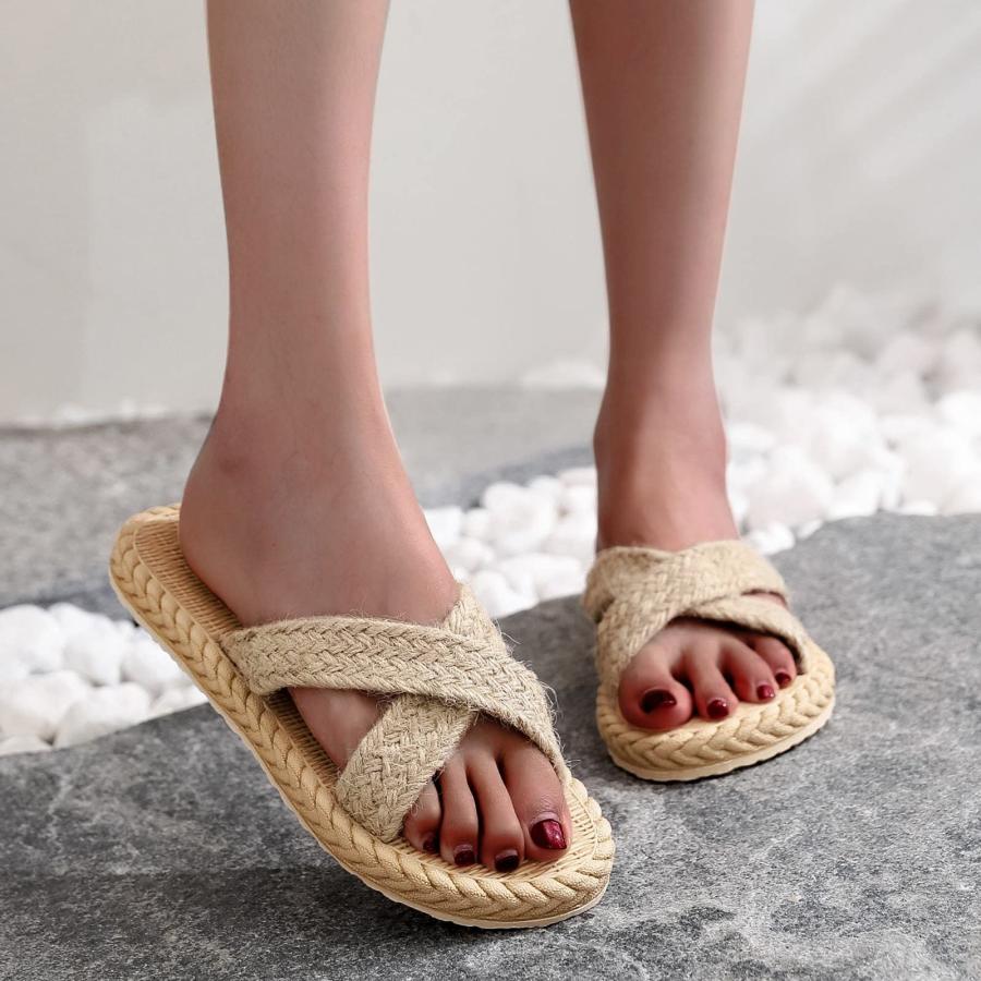 【並行輸入品】Women Woven Flip Summer and Sandals and Slippers Beach Spring Fl_3