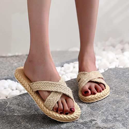 【並行輸入品】Women Woven Flip Summer and Sandals and Slippers Beach Spring Fl_4
