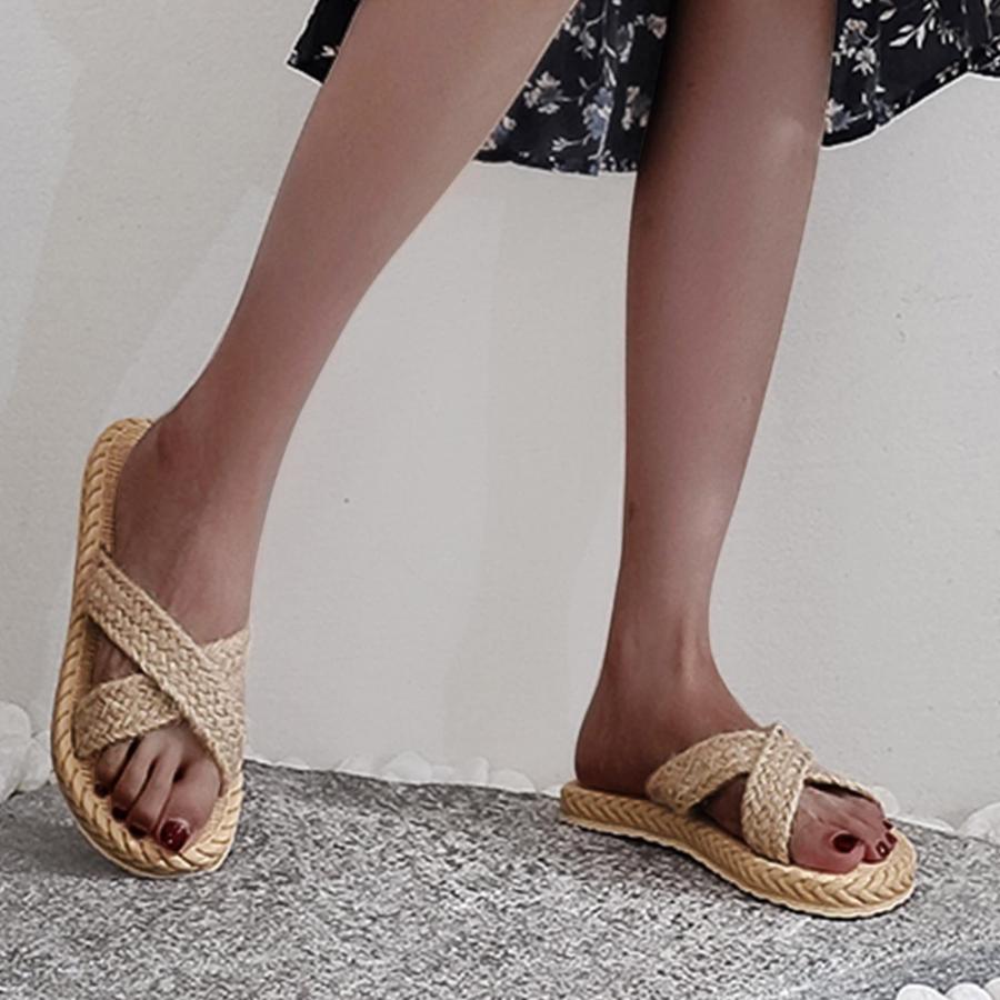 【並行輸入品】Women Woven Flip Summer and Sandals and Slippers Beach Spring Fl_9