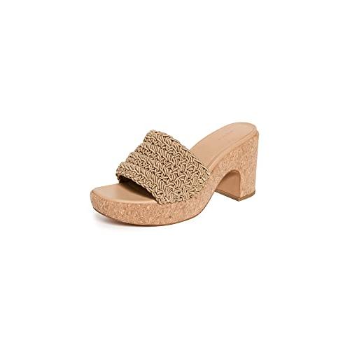【並行輸入品】Vince レディース Nicki かぎ針編みサンダル スライド, 砂 かぎ針編み コルク, 24.5 Vince Womensの画像