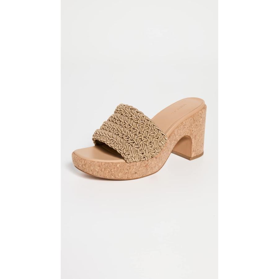 【並行輸入品】Vince レディース Nicki かぎ針編みサンダル スライド, 砂 かぎ針編み コルク, 24.5 Vince Womensの画像