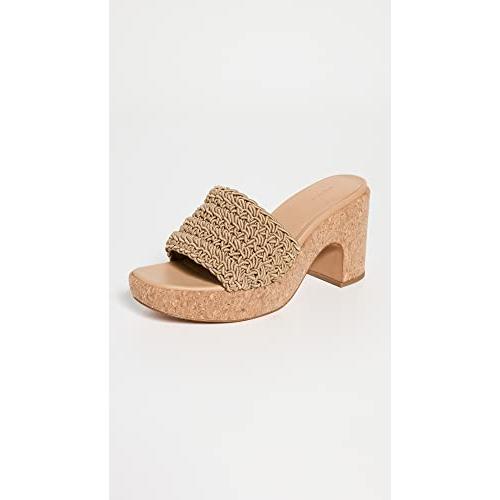 【並行輸入品】Vince レディース Nicki かぎ針編みサンダル スライド, 砂 かぎ針編み コルク, 24.5 Vince Womensの画像