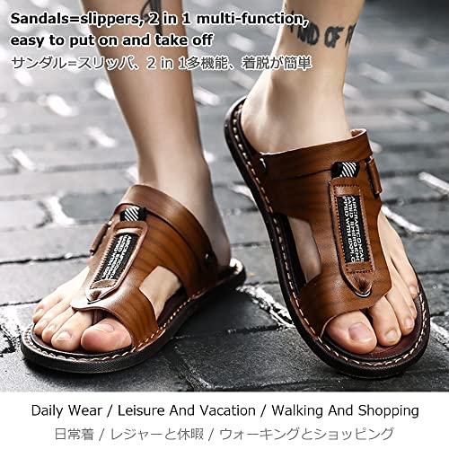 【並行輸入品】CHUIKUAJ Men's Flip Flops Open Toe Sandals Summer Outdoor Adjustの画像