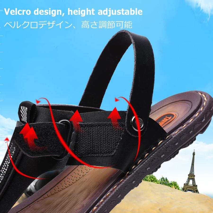 【並行輸入品】CHUIKUAJ Men's Flip Flops Open Toe Sandals Summer Outdoor Adjustの画像