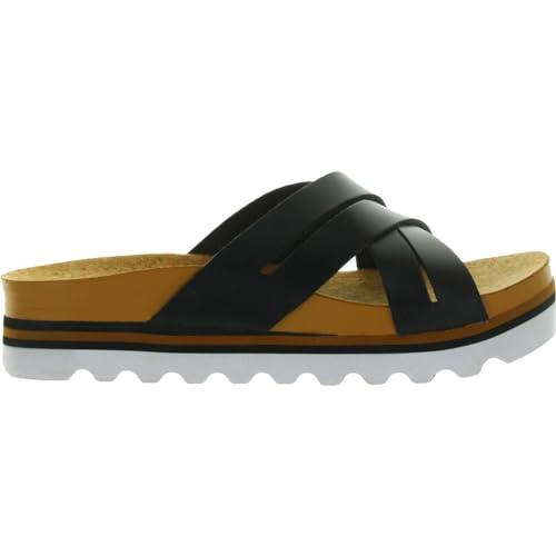 【並行輸入品】Reef レディース クッションブルーム ハイスライドサンダル， ブラック/タン， 9.5 Reef Women's Cushio