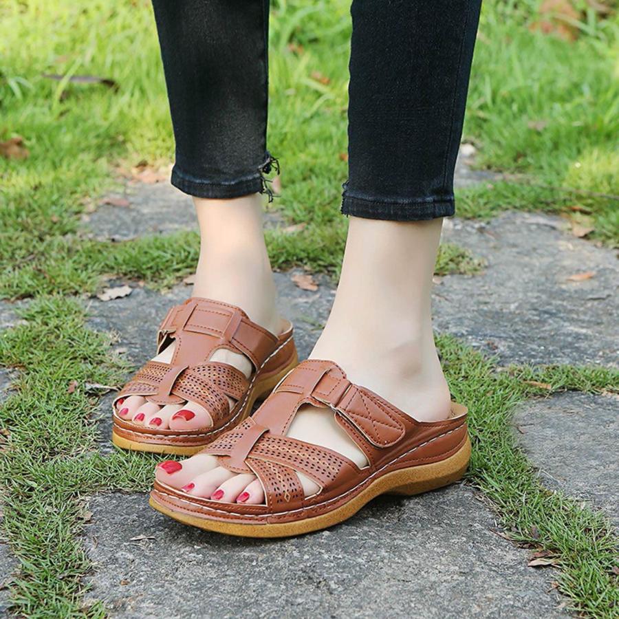 【並行輸入品】Casual Summer Sandals for Women Arch Support Slides Comfort Wedg_3