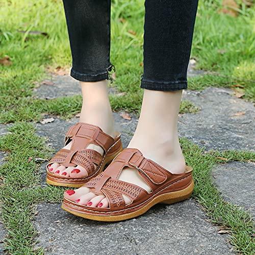【並行輸入品】Casual Summer Sandals for Women Arch Support Slides Comfort Wedg_4
