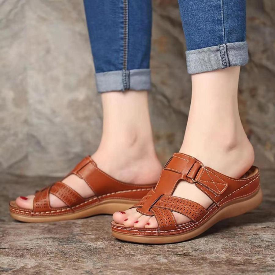【並行輸入品】Casual Summer Sandals for Women Arch Support Slides Comfort Wedg_6
