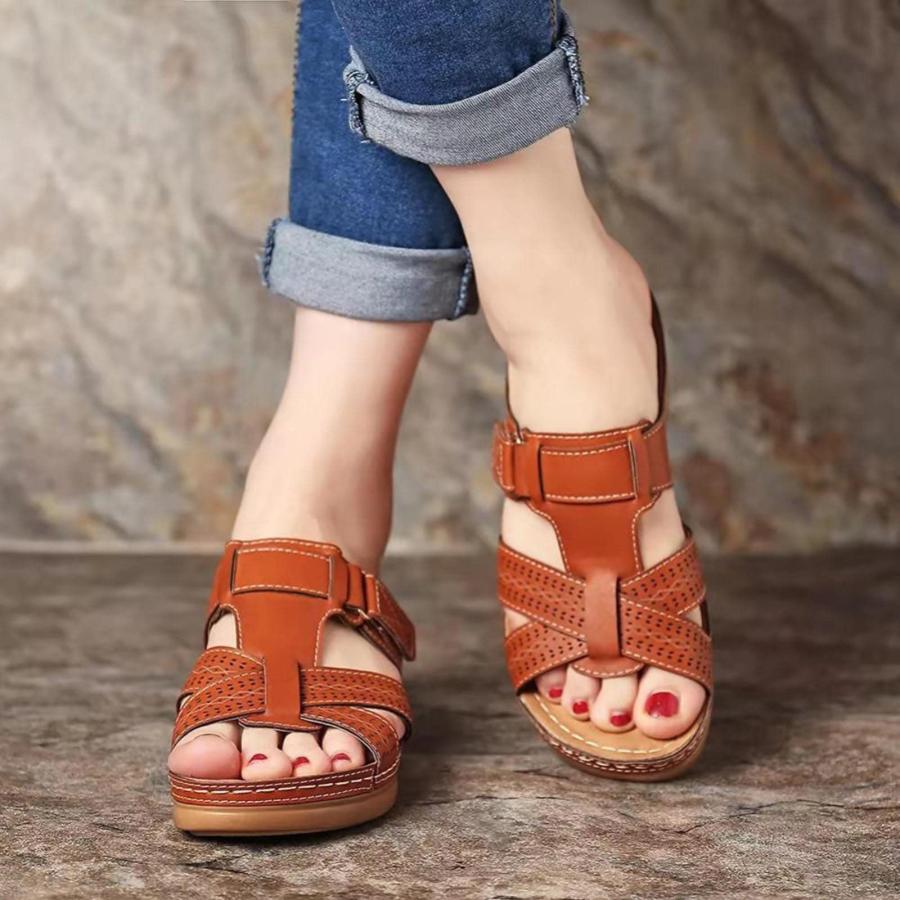 【並行輸入品】Casual Summer Sandals for Women Arch Support Slides Comfort Wedg_9