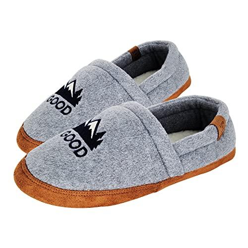 【並行輸入品】LIFE IS GOOD メンズ クローズドバック モカシン スリッパ 303592M スエード&フリース インドア/アウトド_1