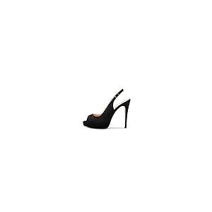 【並行輸入品】Aachcol Women Pumps Round Peep Open Toe Slingback Stiletto Highの画像