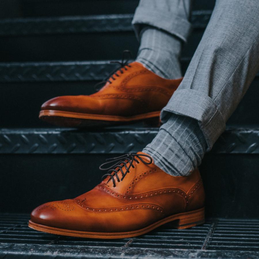 【並行輸入品】TAFT Mens Beck Oxford Dress Shoe with Vegetable Tanned Box Calfの画像